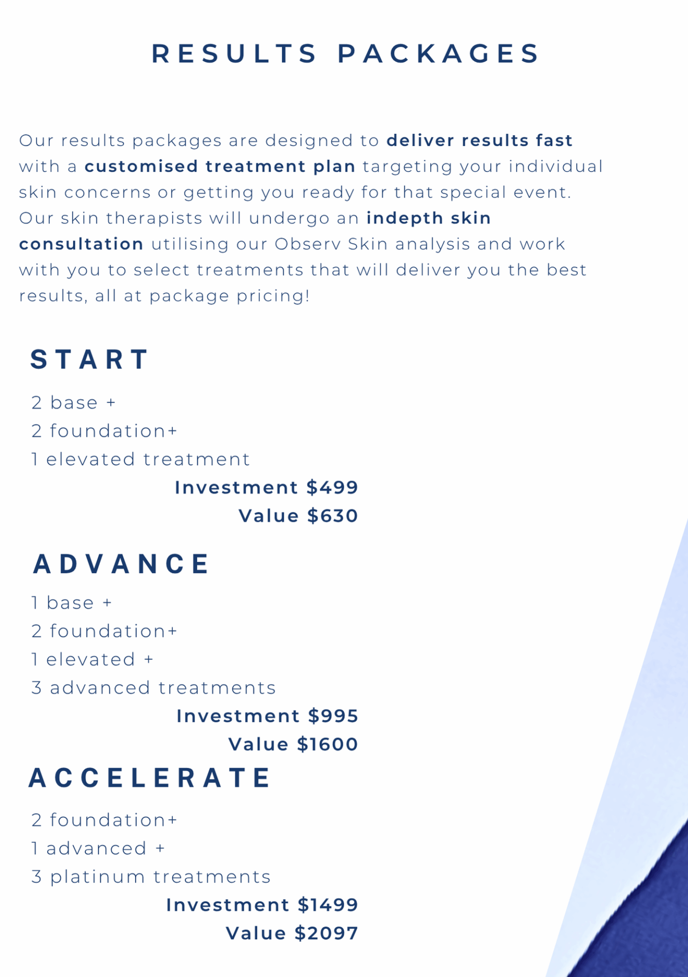 skin treatment package pricing geelong